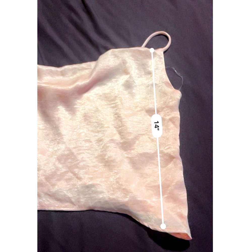 Caramela Peach Satin Cowl Neck Cami Top Hammered Texture Medium CT3076Ssatin - Picture 6 of 10
